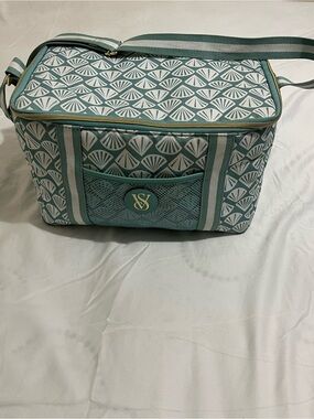 Victoria's Secret Patterned Teal Crossbody Cooler Lunch Bag